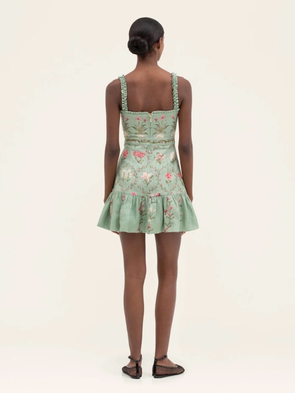 Agua by Agua Bendita Mint Green Floral Ruffle Mini Dress - Picture 3 of 7